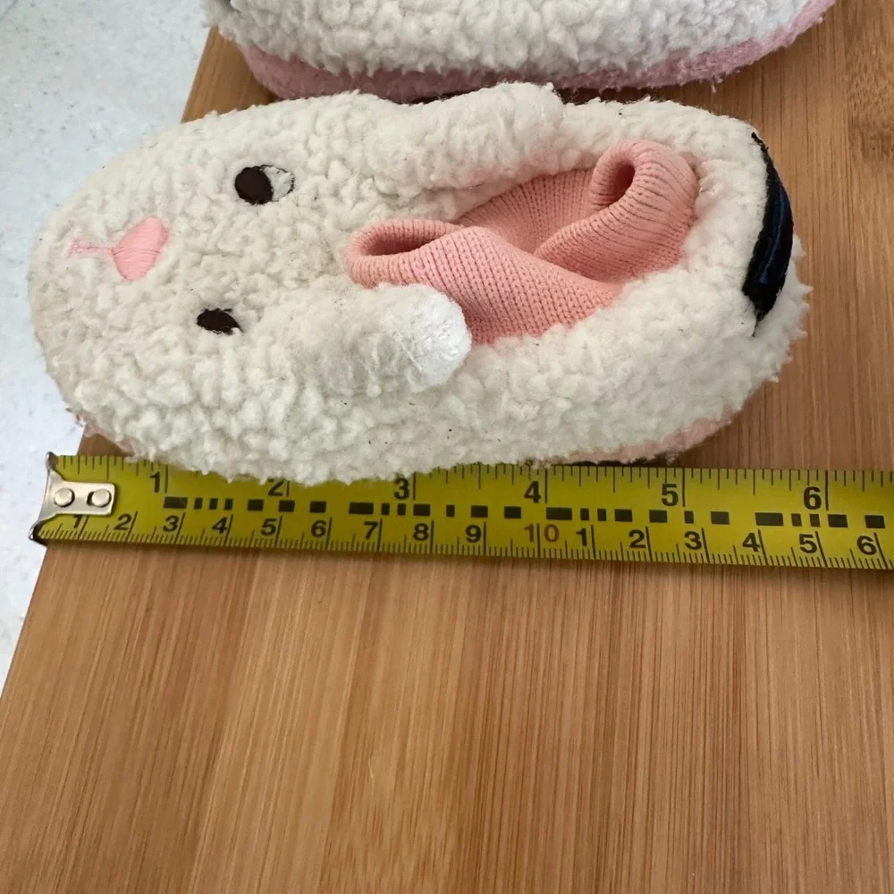 COPY - L.L.Bean Toddler Size 3/4 Animal Paws Slippers. White & Pink Bunny!